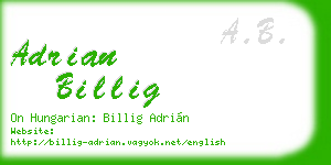 adrian billig business card